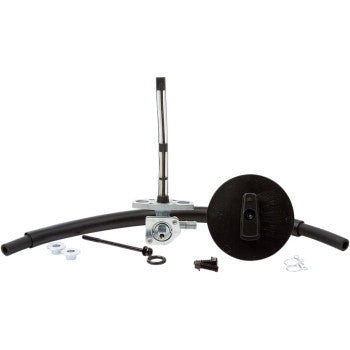 A disassembled Honda Petcock Fuel Kit by All Balls—including mounting hardware and bolts—ideal as an OE replacement for precise assembly, displayed on a white background.