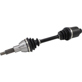 The Polaris Axle Kit Complete Super Duty Rear Left & Right by Epi features premium steel joints and a black rubber boot cover, designed to transmit power from the transmission to the wheels with flexible movement.