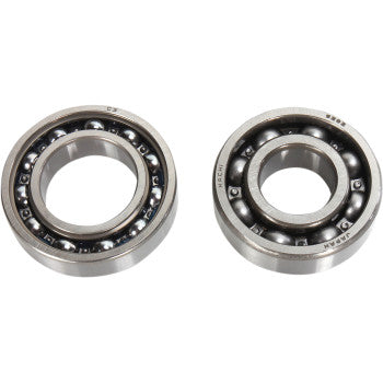 Two Kawasaki Counter Balancer Bearing Kits by Hot Rods are shown side by side, each with inner and outer rings and visible steel balls—perfect for use as counter balancer bearings in 4-stroke engine case installations.