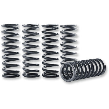 Six Clutch Spring Kit coil springs by Hinson Racing, made of high-temperature steel, are arranged on a white background—five stand upright and one lies horizontally in front.