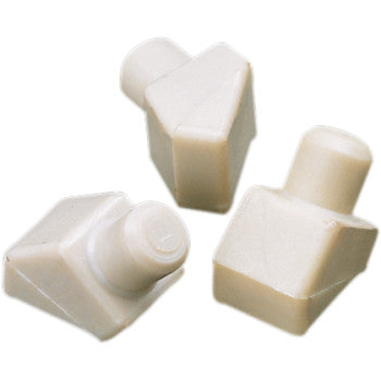 Three beige wedge-shaped clutch buttons with cylindrical ends and a 1/4 hole from the Comet Clutch Button Kit 3 Pack, arranged on a white background.