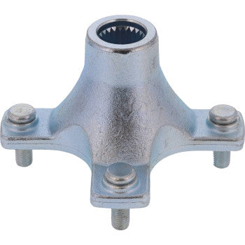 The Honda Wheel Hub Rear by All Balls features a metallic four-bolt flange with a raised, splined center hub, ideal for reliable wheel assembly or hub replacement in mounting or connecting mechanical parts.