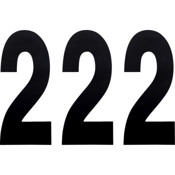 The FX Number 2 Black 8" by Factory Effex features large black numbers on a plain white background, made from adhesive-backed vinyl for easy number changes.
