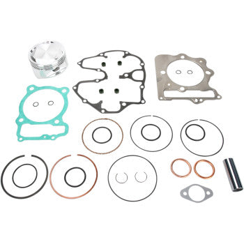 Honda Piston Kit with Gaskets 88.00 mm by Wiseco, featuring various gaskets, O-rings, copper washers, a Wiseco piston, circlips, and a metallic pin arranged on a white background.