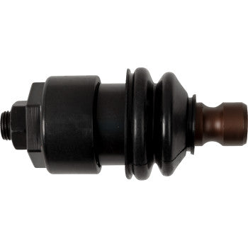 A close-up of the Ball Joint Heavy Duty by Demon, crafted from chromoly steel with a threaded bolt end and a rounded, wear-adjustable joint protected by a rubber boot, shown isolated on a white background.