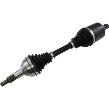 The Axle Kit Complete Super Duty Rear Right by Epi is a black and silver CV axle shaft with rubber boots on both ends, featuring premium steel super-duty shafts and splined ends—ideal as an OEM replacement for your vehicle’s drivetrain.