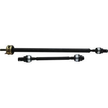 The Complete Propeller Shaft by All Balls features two black metal shafts with threaded ends and nuts, one longer than the other, shown on a white background—perfect for OEM fitment.