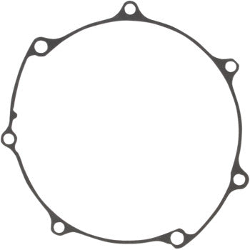 The Yamaha Clutch Gasket by Cometic is a thin, circular gasket with an irregular outer edge and multiple perimeter holes, made from durable AFM material for reliable engine or mechanical sealing.