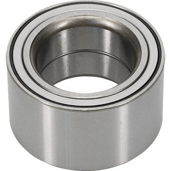 A close-up photo of the Yamaha Wheel Bearing Kit Rear by Moose Offroad, featuring a cylindrical metal bearing with an open center, designed to reduce friction and used with bearing seals for added protection in mechanical applications.