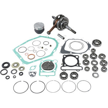 Complete engine rebuild kit with crankshaft, piston, gaskets, seals, bearings, and O-rings for Yamaha Raptor/Warrior X 350.