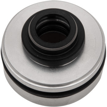 Close-up of a Seal Head Assembly Rear 40 mm ID Body x 14 mm OD Shaft by Race Tech, showing a metallic outer ring, black inner ring, and visible spring—commonly used in pumps to prevent leakage.