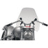A silver motorcycle with a Spitfire Windshield - 15 - Clear by Slipstreamer mounted above the handlebars, shown from the front.