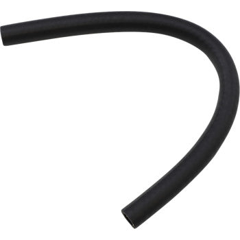 Flexible black rubber fuel line hose, 3/8 inch diameter, 1 foot length, smooth surface.