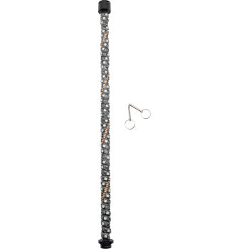 The Extension Whip Light 2' Quick Connect by Brite-Lites appears vertically with a two-ring mounting accessory—ideal for pairing with a Brite-Lites Transformer or adding as an extension to your existing Whip Lights.