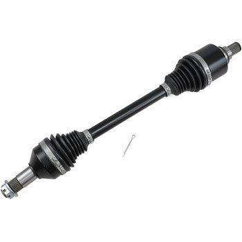 Black heavy-duty front left and right axle for Arctic Cat Wildcat with protective rubber boots and metal joints.