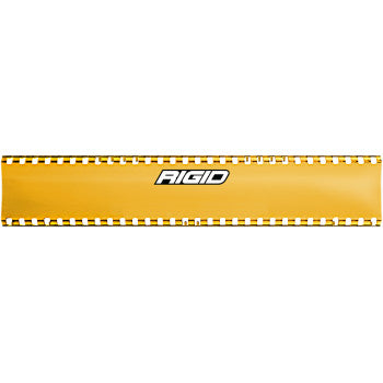 A 10 amber rectangular snap-on light cover by Rigid Industries, made of durable polycarbonate with zigzag edges and RIGID in bold white letters at the center.