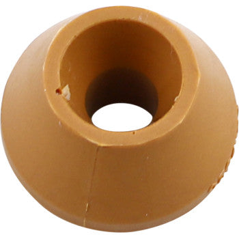 The Yamaha Shock Bumper Rear by Moose Offroad is a brown, dome-shaped rubber bumper with a large central hole and slight surface seams, designed for added cushioning and shock compression on your off-road vehicle.