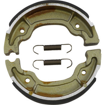 The Yamaha Brake Shoes Aprilia by DP Brakes feature two metallic shoes with black linings and dual central springs, designed in a circular arrangement—ideal for high-performance braking.