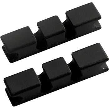 Two black rectangular Kimpex Coil Spring Stiffeners for Honda, Yamaha, Kawasaki, and Suzuki ATVs feature three raised square sections each and are shown parallel on a white background.