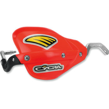 Red Probend™ Flexx bar handshield with black mounting bracket and yellow and black Cycra logo.