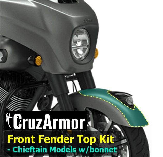 Indian Chieftain Dark Horse Front Fender Protection Kit DIY by CruzArmor with logo