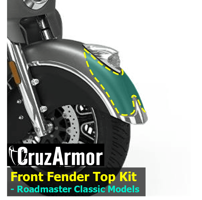 Indian Roadmaster Front Fender Protection Kit DIY by CruzArmor with logo