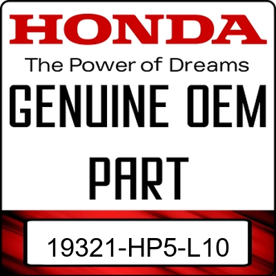 An Image of the Genuine Honda Logo reading 'GENUINE OEM PART' 19321-HP5-L10