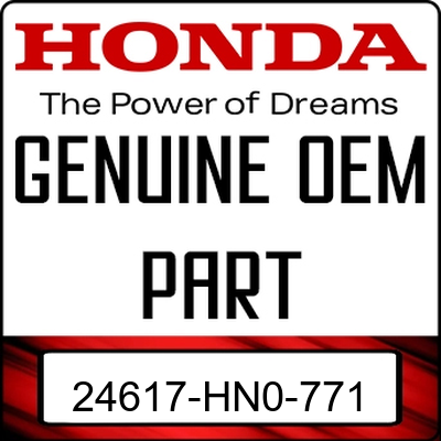 An Image of the Genuine Honda Logo reading 'GENUINE OEM PART' 24617-HN0-771'