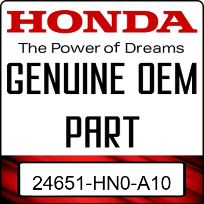 An Image of the Genuine Honda Logo reading 'GENUINE OEM PART' 24651-HN0-A10