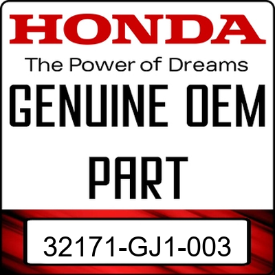 An Image of the Genuine Honda Logo reading 'GENUINE OEM PART' 32171-GJ1-003