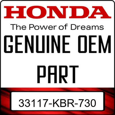 An Image of the Genuine Honda Logo reading 'GENUINE OEM PART' 33117-KBR-730