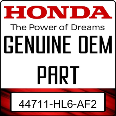 An Image of the Genuine Honda Logo reading 'GENUINE OEM PART' 44711-HL6-AF2