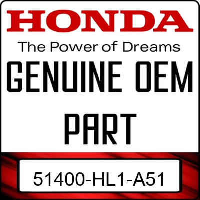 An Image of the Genuine Honda Logo reading 'GENUINE OEM PART' 51400-HL1-A51
