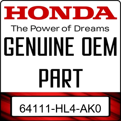 An Image of the Genuine Honda Logo reading 'GENUINE OEM PART' 64111-HL4-AK0