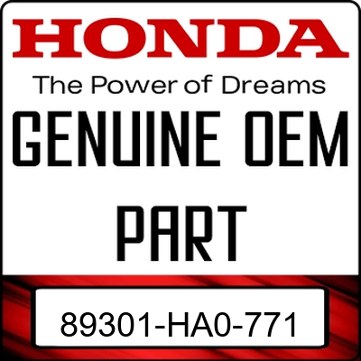 An Image of the Genuine Honda Logo reading 'GENUINE OEM PART' 89301-HA0-771'