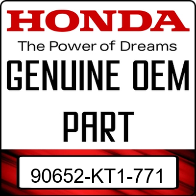 An Image of the Genuine Honda Logo reading 'GENUINE OEM PART' 90652-KT1-771