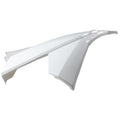 Two White LH Rear Fenders by Can-Am, perfect for ATV replacement, are displayed on a white surface in a well-lit room with a visible light reflector in the background.
