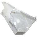 A Can-Am Front Fender, Right Hand Side, in white plastic with angular shapes and holes—displayed on a white surface and ideal for quality OEM replacement parts.