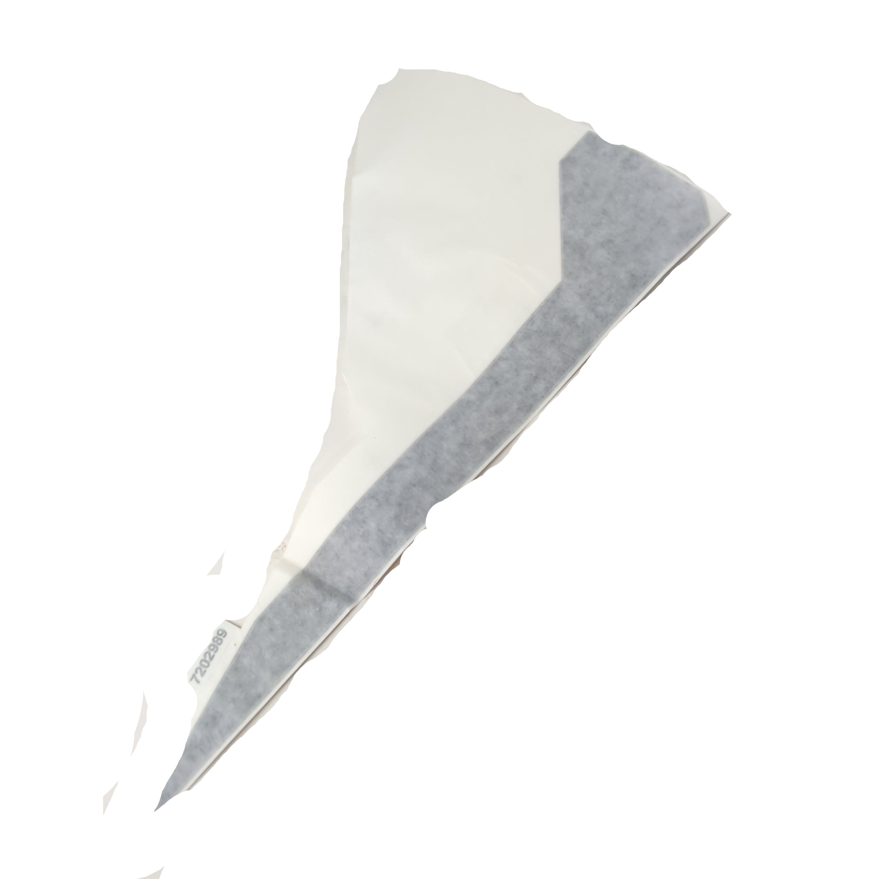 White and gray angled vinyl front door decal for Polaris UTV model, right side fitting.