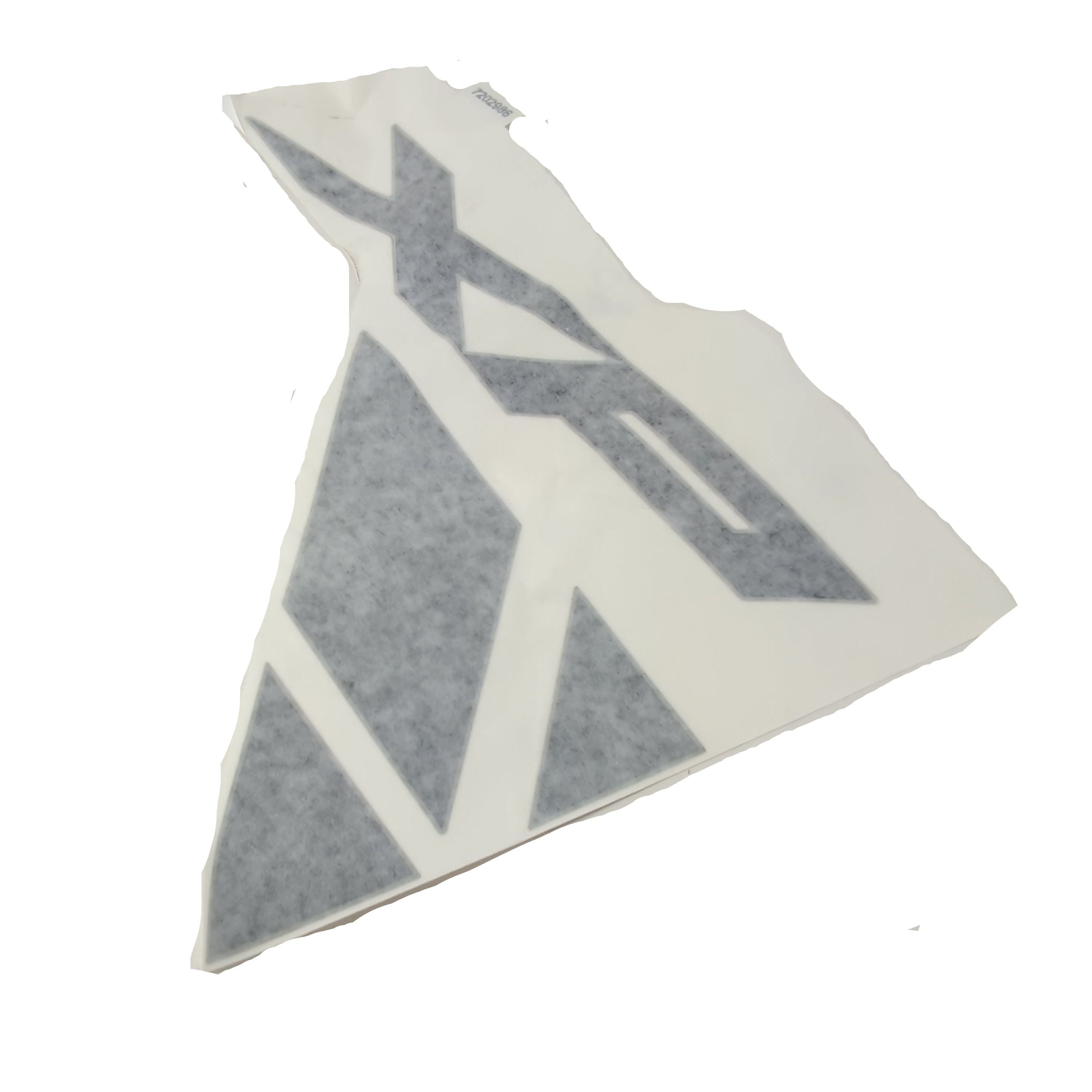 White and gray angular left front fender decal with sharp geometric shapes for Polaris UTV.