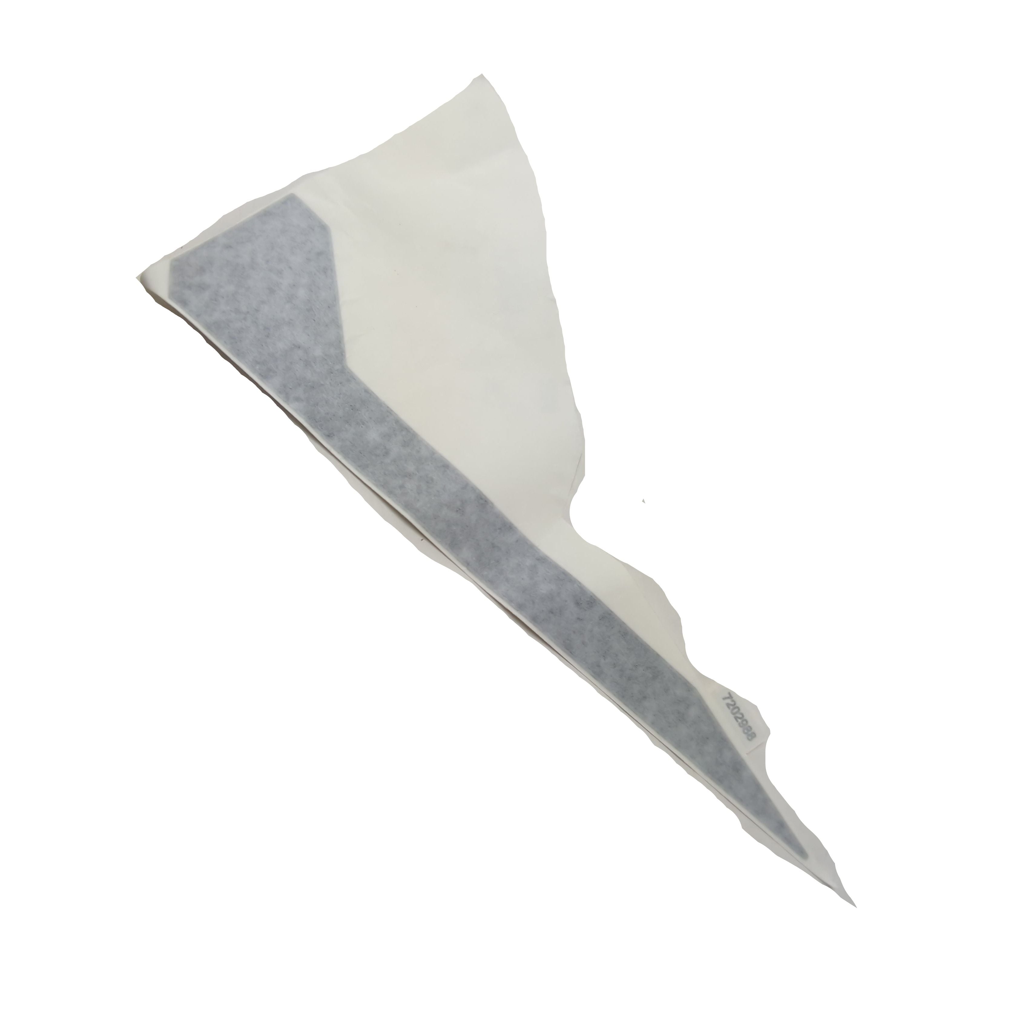White and gray angular vinyl front door decal designed for Polaris UTV, left side fitment.