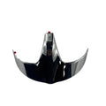 A chrome Trim Tip Rear Fender by Polaris, featuring a shiny V-shaped design with a vertical central peak and two curved ends, reminiscent of classic Indian motorcycle style, displayed on a plain white background.