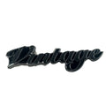 The Badge Vintage Flat by Polaris features a shiny black and silver emblem with Vintage in cursive on a white background—ideal for Indian motorcycle fans shopping at Witchdoctors.
