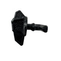The Turn Latch 1/4Th by Polaris—a durable black plastic part with a textured grip and angular design—is shown against a white background, ideal for fans of Polaris UTV parts and ATV off-road accessories.