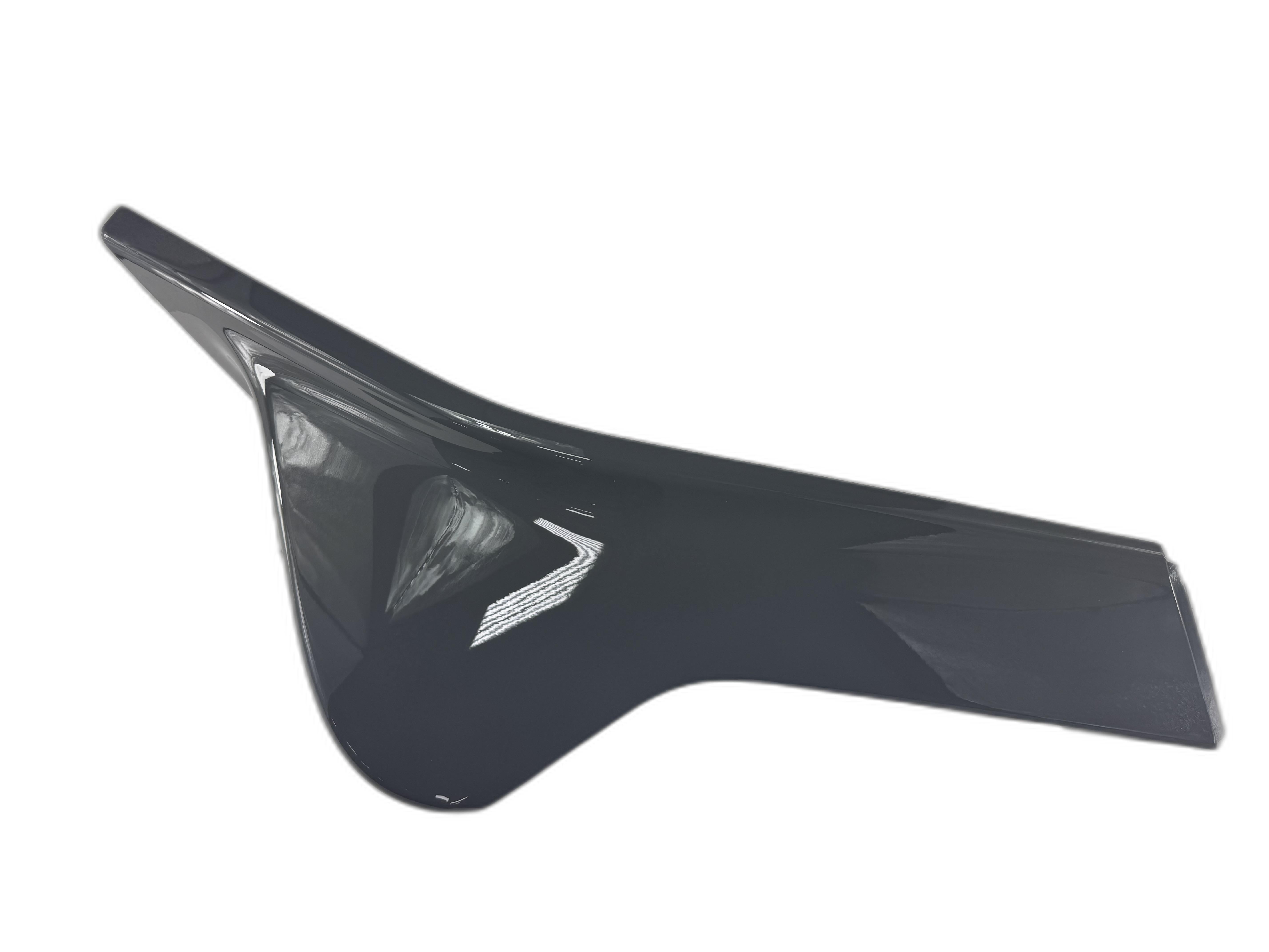 The Upper Deco Plate RH Headlight Ghost Gray by CF Moto features a curved, angular Ghost Gray design—ideal for CF-Moto OEM upgrades or UTV accessories—shown against a white background.