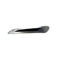 A brushed silver Cover-Hinge,Sbag,RH,Mhrtz by Polaris, featuring a black line and Indian with Native American head engraving—perfect for Indian motorcycle enthusiasts.