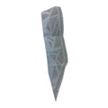 A gray and light blue geometric-patterned Decal-Door,Frt,Right by Polaris, folded into a long, narrow shape and displayed on a white background.