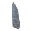 A triangular gray towel with light blue geometric patterns—its sharp angles evoke the style of the Polaris Decal-Door,Frt,Lh—laid flat on a white background.
