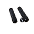 A pair of Indian Scout Air Cushioned Anodized grips by Avon Grips, featuring a throttle boss, are displayed on a white background.