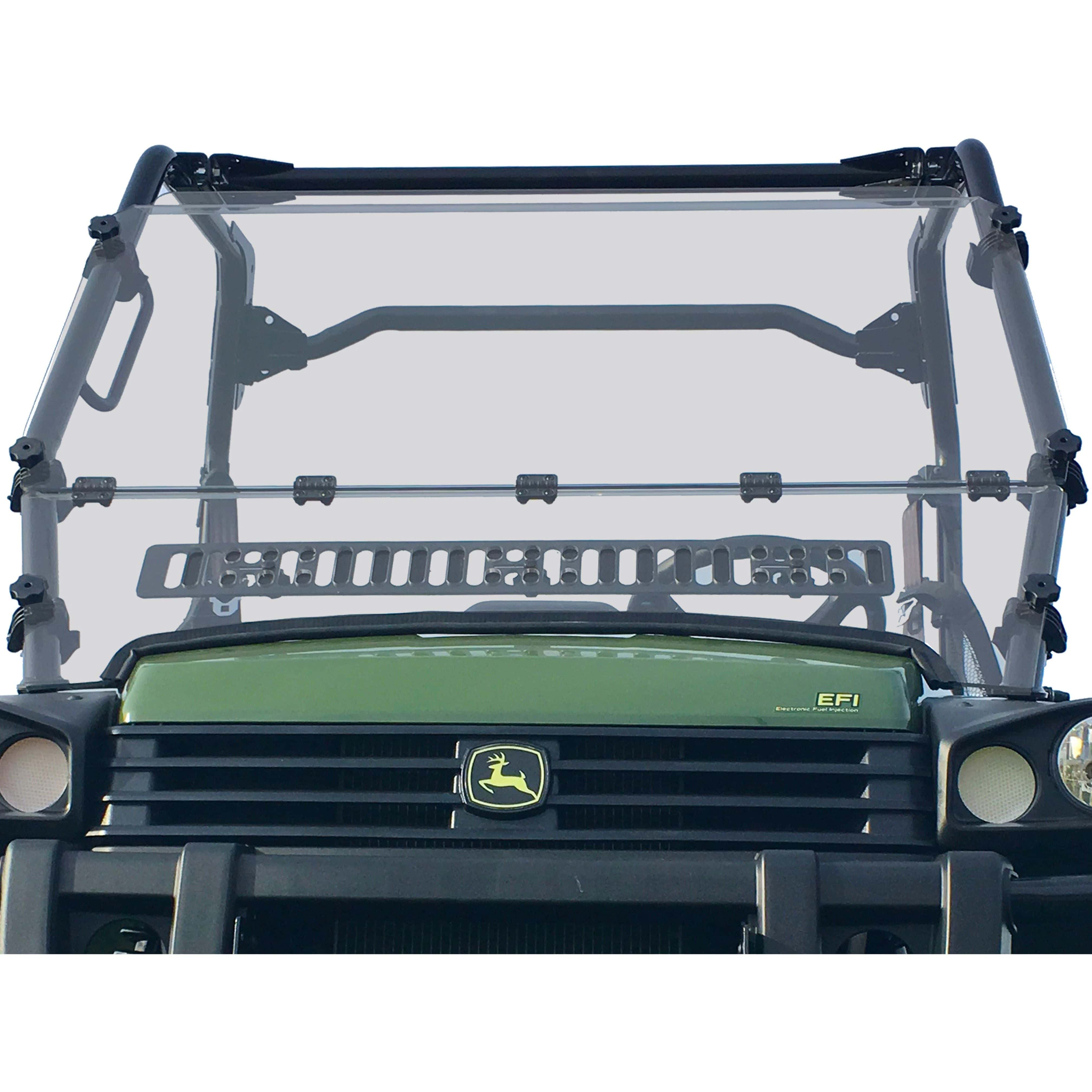 John Deere Gator Folding Vented Windshield by Spike 77-3301 - Exterior Front View